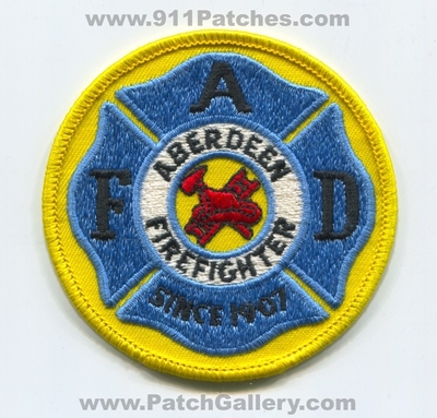 Aberdeen Fire Department Firefighter Patch (Washington)
Scan By: PatchGallery.com
Keywords: dept. afd since 1907
