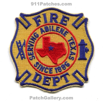 Abilene Fire Department Patch (Texas)
Scan By: PatchGallery.com
Keywords: dept. serving since 1886