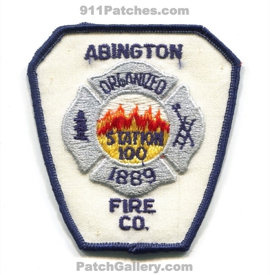 Abington Fire Company Station 100 Patch (Pennsylvania) (Confirmed)
Scan By: PatchGallery.com
Keywords: co. department dept. organized 1889