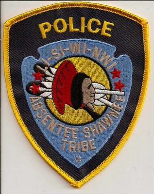 Absentee Shawnee Tribe Police
Thanks to EmblemAndPatchSales.com for this scan.
Keywords: oklahoma