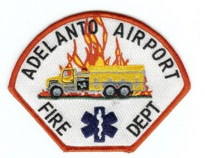 Adelanto Airport Fire Dept
Thanks to PaulsFirePatches.com for this scan.
Keywords: california department cfr arff aircraft crash rescue