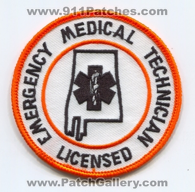 Alabama State Licensed Emergency Medical Technician EMT EMS Patch (Alabama)
Scan By: PatchGallery.com
Keywords: certified registered e.m.t. services e.m.s. ambulance