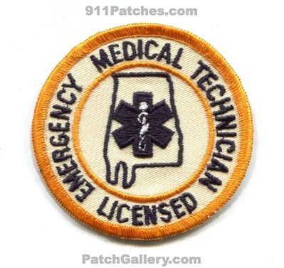 Alabama State Licensed Emergency Medical Technician EMT EMS Patch (Alabama)
Scan By: PatchGallery.com
Keywords: certified registered e.m.t. services e.m.s. ambulance