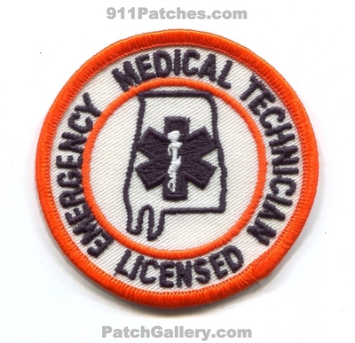 Alabama State Licensed Emergency Medical Technician EMT EMS Patch (Alabama)
Scan By: PatchGallery.com
Keywords: services ambulance