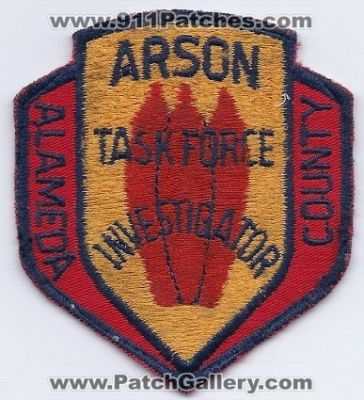 Alameda County Arson Task Force Investigator (California)
Thanks to PaulsFirePatches.com for this scan.
Keywords: co. department dept.