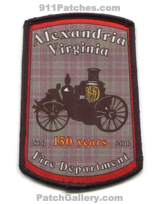 Alexandria Fire Department 150 Years Patch (Virginia) (Silkscreen)
Scan By: PatchGallery.com
Keywords: dept. anniversary 1866 2016