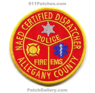 Allegany County NAED Certified 911 Dispatcher Fire EMS Police Patch (New York)
Scan By: PatchGallery.com
Keywords: co. communications department dept.