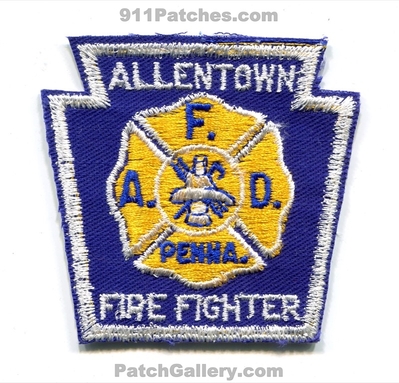 Allentown Fire Department Firefighter Patch (Pennsylvania)
Scan By: PatchGallery.com
Keywords: dept. a.f.d. afd penna.