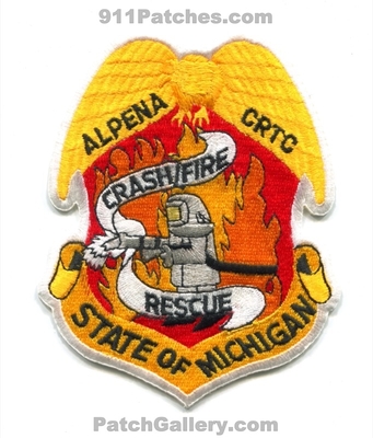 Alpena Combat Readiness Training Center CRTC Crash Fire Rescue Department USAF Military Patch (Michigan)
Scan By: PatchGallery.com
Keywords: dept. cfr arff aircraft airport firefighter firefighting state of