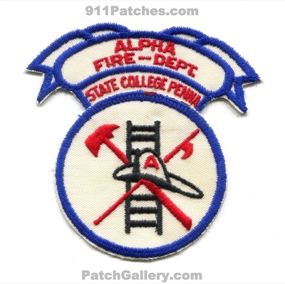Alpha Fire Department State College Patch (Pennsylvania)
Scan By: PatchGallery.com
Keywords: dept. penna