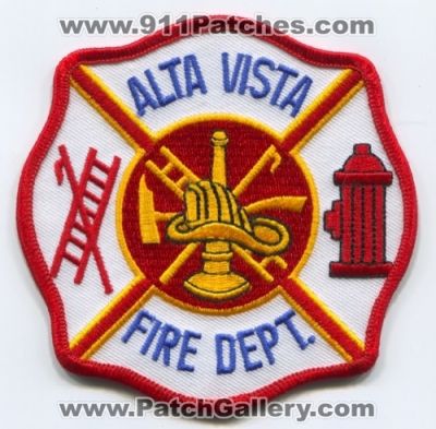 Alta Vista Fire Department Patch (Iowa)
Scan By: PatchGallery.com
Keywords: dept.