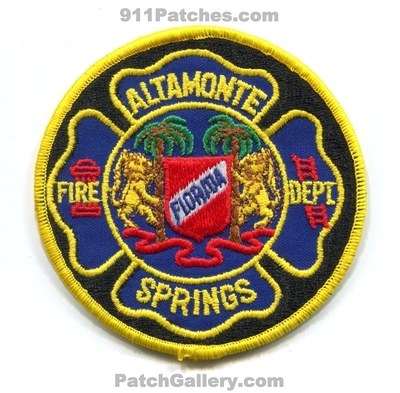 Altamonte Springs Fire Department Patch (Florida)
Scan By: PatchGallery.com
Keywords: dept.