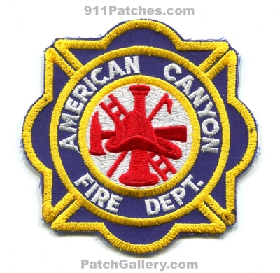 American Canyon Fire Department Patch (California)
Scan By: PatchGallery.com
Keywords: dept.