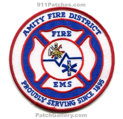 Amity Fire EMS District Patch (Oregon)
Scan By: PatchGallery.com
Keywords: dist. department dept.