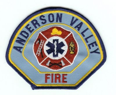 Anderson Valley Fire
Thanks to PaulsFirePatches.com for this scan.
Keywords: california