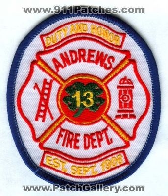 Andrews Fire Department (South Carolina)
Scan By: PatchGallery.com
Keywords: dept. 13