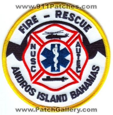 Andros Island Fire Rescue Department Patch (Bahamas)
Scan By: PatchGallery.com
Keywords: dept. nusc autec usn navy military