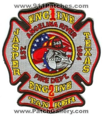 Angelina River Fire Department Engine 1 Engine 2 Tanker 1 Patch (Texas)
Scan By: PatchGallery.com
Keywords: dept. company co. station jasper