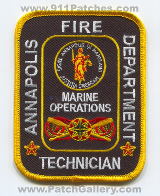 Annapolis Fire Department Marine Operations Technician Patch (Maryland)
Scan By: PatchGallery.com
Keywords: dept. boat
