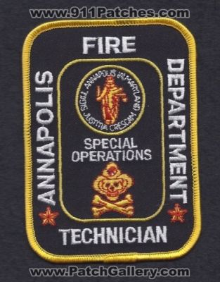 Annapolis Fire Department Special Operations Technician (Maryland)
Thanks to Paul Howard for this scan.
Keywords: dept.