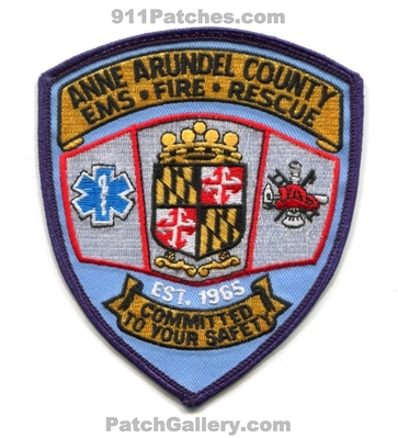 Anne Arundel County Fire Rescue EMS Department Patch (Maryland)
Scan By: PatchGallery.com
Keywords: co. dept. est. 1965 committed to your safety