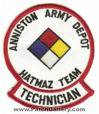 Anniston Army Depot Fire Hazmat Team Technician (Alabama) (Error)
Thanks to PaulsFirePatches.com for this scan.
Error: Hatmaz
Keywords: haz-mat us