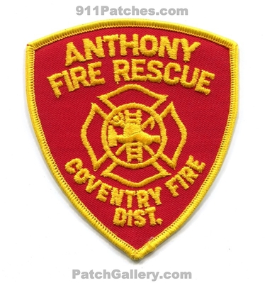 Anthony Fire Rescue Department Coventry District Patch (Rhode Island)
Scan By: PatchGallery.com
Keywords: dept. dist.
