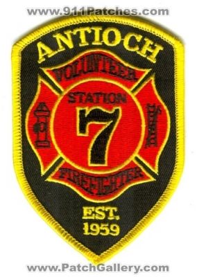 Antioch Volunteer Fire Department Station 7 FireFighters (North Carolina)
Scan By: PatchGallery.com
Keywords: dept.