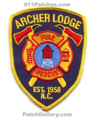 Archer Lodge Fire Rescue Department Patch (North Carolina)
Scan By: PatchGallery.com
Keywords: dept. est. 1958