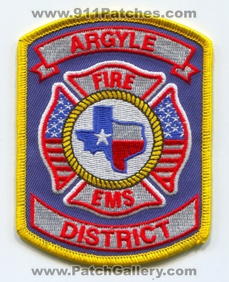 Argyle Fire EMS District Patch (Texas)
Scan By: PatchGallery.com
Keywords: Dist. Department Dept.