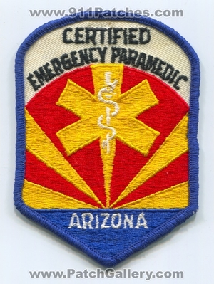 Arizona Certified Emergency Paramedic Patch (Arizona)
Scan By: PatchGallery.com
Keywords: state ems