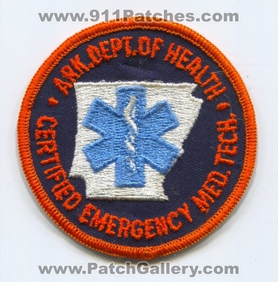 Arkansas Certified Emergency Medical Technician EMT Patch (Arkansas)
Scan By: PatchGallery.com
Keywords: state ark. dept. department of health med. tech. ambulance ems