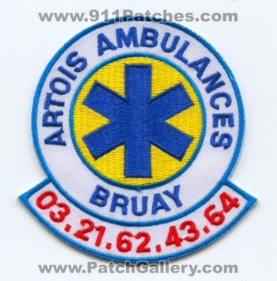 Artois Ambulance Bruay EMS Patch (France)
Scan By: PatchGallery.com
Keywords: ambulances emt paramedic 03.21.62.43.64
