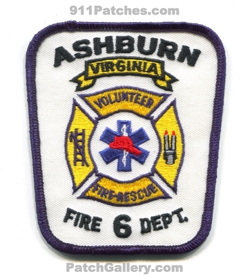 Ashburn Volunteer Fire Rescue Department 6 Patch (Virginia)
Scan By: PatchGallery.com
Keywords: vol. dept.
