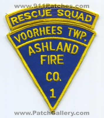 Ashland Fire Company 1 Rescue Squad Patch (New Jersey)
Scan By: PatchGallery.com
Keywords: co. number no. #1 department dept. vorhees township twp.