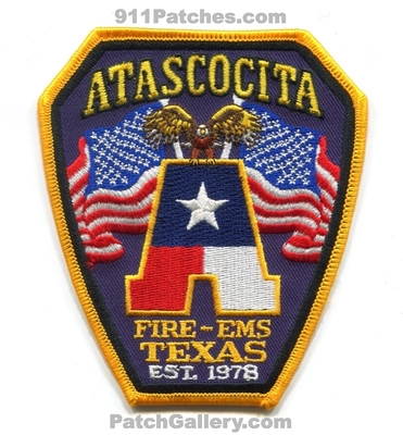 Atascocita Fire Department Patch (Texas)
Scan By: PatchGallery.com
Keywords: dept. ems est. 1978
