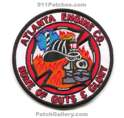 Atlanta Fire Department Engine 18 Patch (Georgia)
Scan By: PatchGallery.com
Keywords: dept. company co. station home of guts and glory