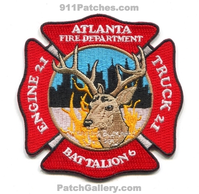 Atlanta Fire Department Station 21 Engine Truck Battalion 6 Patch (Georgia)
Scan By: PatchGallery.com
Keywords: dept. afd