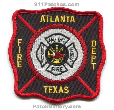 Atlanta Fire Department Patch (Texas)
Scan By: PatchGallery.com
Keywords: rescue ems hazmat haz-mat