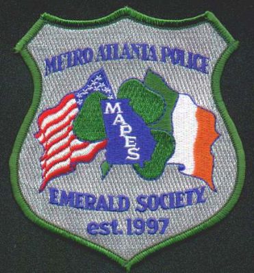 Metro Atlanta Police Emerald Society
Thanks to EmblemAndPatchSales.com for this scan.
Keywords: georgia