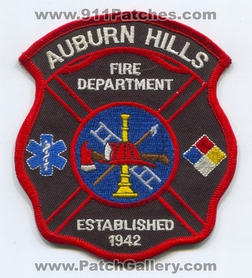Auburn Hills Fire Department Patch (Michigan)
Scan By: PatchGallery.com
Keywords: dept.