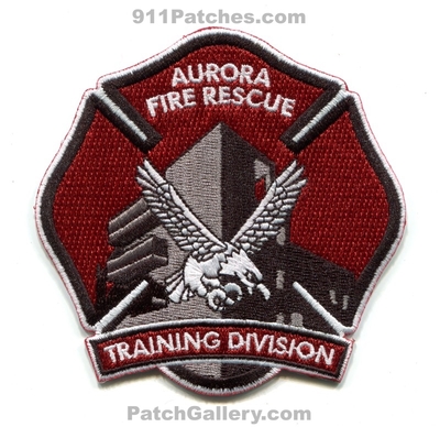 Aurora Fire Rescue Department Training Division Academy Patch (Colorado)
[b]Scan From: Our Collection[/b]
[b]Patch Made By: 911Patches.com[/b]
Keywords: dept. afd eagle