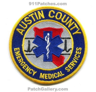 Austin County Emergency Medical Services EMS Patch (Texas)
Scan By: PatchGallery.com
Keywords: co. ambulance