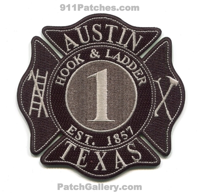 Austin Fire Department Station 1 Hook and Ladder Patch (Texas)
Scan By: PatchGallery.com
[b]Patch Made By: 911Patches.com[/b]
Keywords: dept. & company co. est. 1857