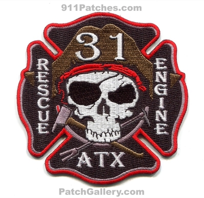 Austin Fire Department Station 31 Patch (Texas)
Scan By: PatchGallery.com
[b]Patch Made By: 911Patches.com[/b]
Keywords: dept. afd a.f.d. engine rescue company co. atx