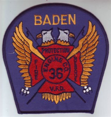 Baden V.F.D. Engine Co 36 (Maryland)
Thanks to Dave Slade for this scan.
Keywords: volunteer fire department vfd company protection rescue