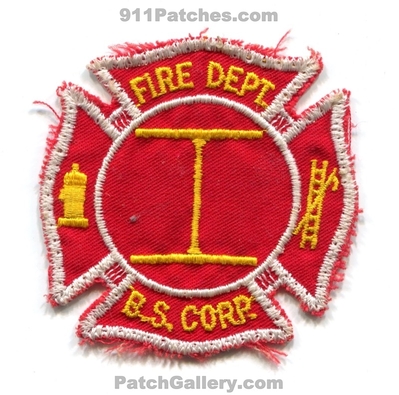 BS Corporation Fire Department Patch (Indiana)
Scan By: PatchGallery.com
Keywords: b.s. corp. dept.
