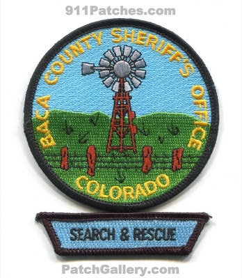 Baca County Sheriffs Office Search and Rescue Patch (Colorado)
[b]Scan From: Our Collection[/b]
Keywords: co. department dept. & sar