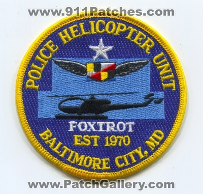 Baltimore City Police Department Helicopter Unit (Maryland)
Scan By: PatchGallery.com
Keywords: dept. aviation foxtrot