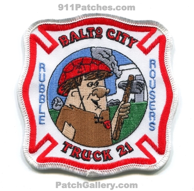 Baltimore City Fire Department Truck 21 Patch (Maryland)
Scan By: PatchGallery.com
Keywords: balto. dept. bcfd b.c.f.d. company co. station rubble rousers fred flinstone the flinstones